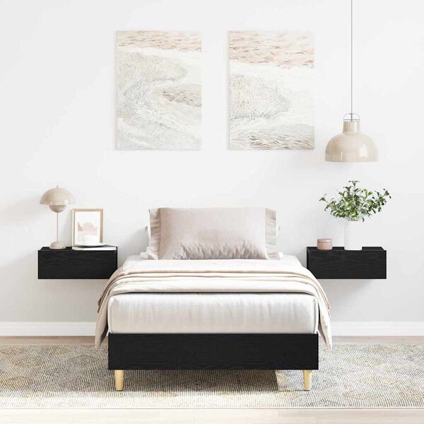 vidaXL Rám postele Čierny dub 90 x 190 cm Kompozitné drevo