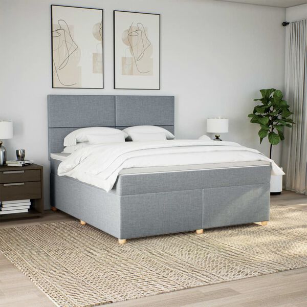 vidaXL Boxspring posteľ s matracom bledosiv&aacute; 180x200 cm l&aacute;tka