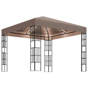 vidaXL Alt&aacute;nok s LED reťazou 3x3 m, sivohned&yacute;