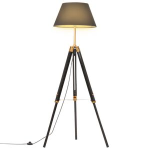 vidaXL Lampa na stat&iacute;ve čierna a zlat&aacute; 141 cm teakov&yacute; mas&iacute;v