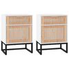vidaXL Nočn&eacute; stol&iacute;ky 2 ks biele 40x30x55,5cm kompozitn&eacute; drevo a železo
