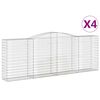 vidaXL Obl&uacute;kov&eacute; gabionov&eacute; ko&scaron;e 4 ks 400x50x140/160 cm pozink. železo