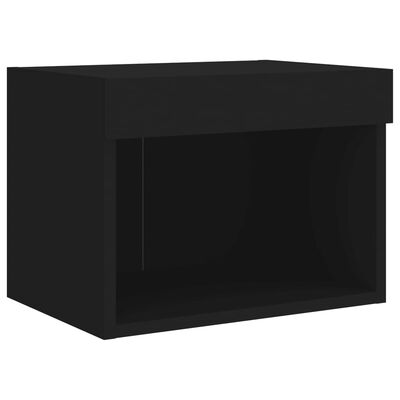 vidaXL 4-dielne TV nástenné skrinky s LED svetlami čierne