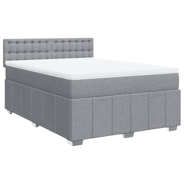 vidaXL Boxspring posteľ s matracom bledosiv&yacute; 140x190 cm l&aacute;tka