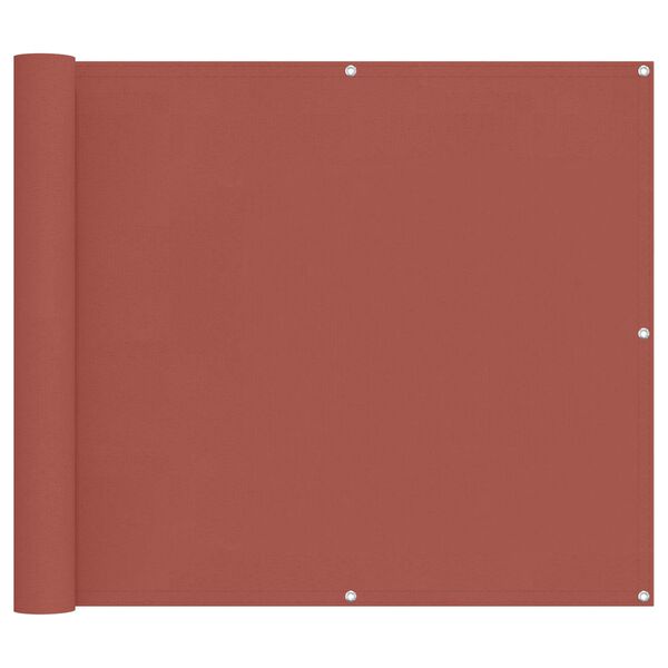 vidaXL Balk&oacute;nov&aacute; obrazovka Tehlov&aacute; 100 x 400 cm Oxfordsk&aacute; l&aacute;tka