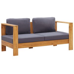 vidaXL Z&aacute;hradn&aacute; pohovka s podložkami 140 cm, ak&aacute;ciov&yacute; mas&iacute;v, siv&aacute;