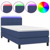 vidaXL Posteľ boxsping s matracom a LED modr&aacute; 90x190 cm l&aacute;tka