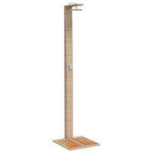vidaXL Vonkaj&scaron;ia sprcha b&eacute;žov&yacute; 50x55x224 cm polyratan a ak&aacute;cia