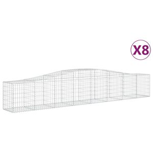 vidaXL Obl&uacute;kov&yacute; gabionov&yacute; k&ocirc;&scaron; 8 ks 400x50x60/80 cm pozinkovan&eacute; železo