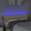 vidaXL Čelo postele s LED krémové 144x7x78/88 cm látka