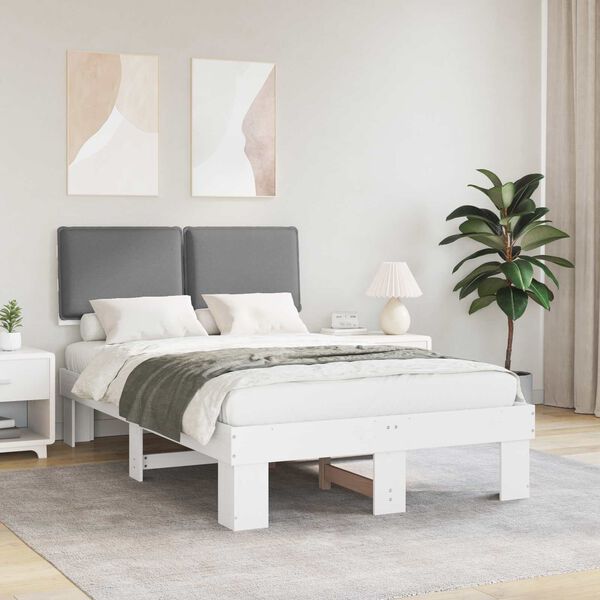 vidaXL R&aacute;m postele s čal&uacute;nen&yacute;m čelom Svetlosiv&aacute; 120 x 190 cm