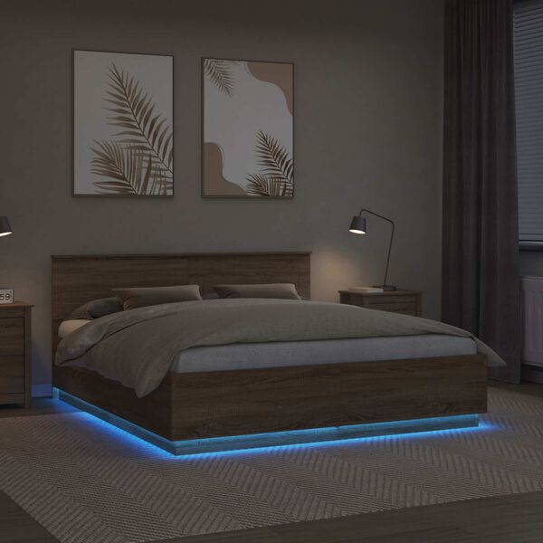 vidaXL R&aacute;m postele Sonoma dub 180 x 200 cm Kompozitn&eacute; drevo