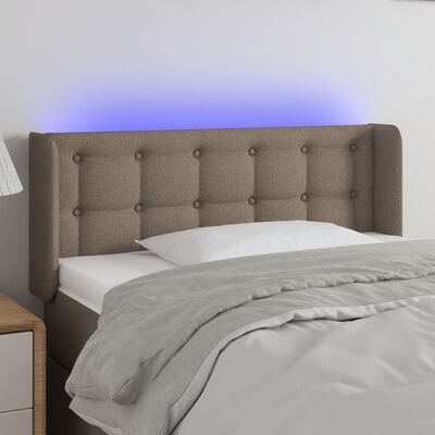 vidaXL Čelo postele s LED sivohnedé 83x16x78/88 cm látka