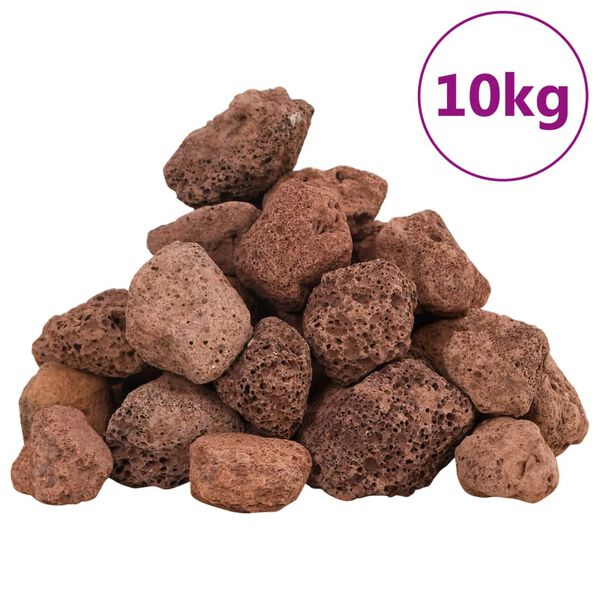 vidaXL Sopečn&eacute; kamene 10 kg červen&eacute; 3-5 mm