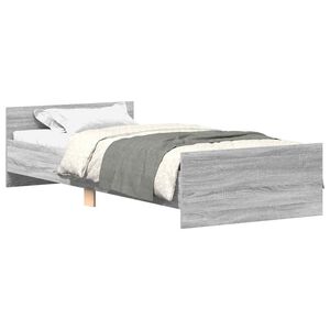vidaXL Posteľn&yacute; r&aacute;m siv&yacute; sonoma 75x190 cm mal&eacute; jednol&ocirc;žko kompoz.drevo
