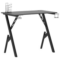 vidaXL Herný stôl s nohami v tvare Y čierny 90x60x75 cm