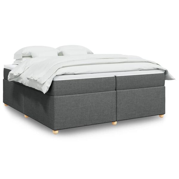 vidaXL Boxspring posteľ s matracom tmavosivá 200x200 cm látka