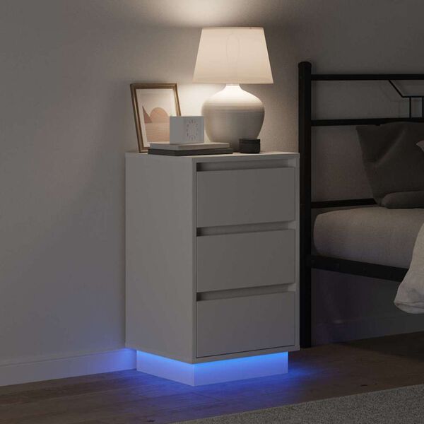 vidaXL Nočn&yacute; stol&iacute;k Biela 39 x 34,5 x 65 cm Kompozitn&eacute; drevo