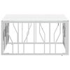 vidaXL Konferenčný stolík strieborný 80x80x40 cm nerezová oceľ a sklo