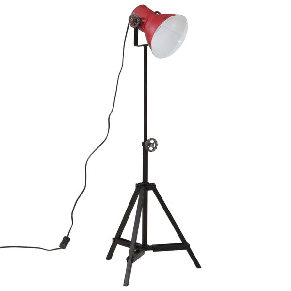vidaXL Podlahová lampa 25 W šmuhovaná červená 35x35x65/95 cm E27