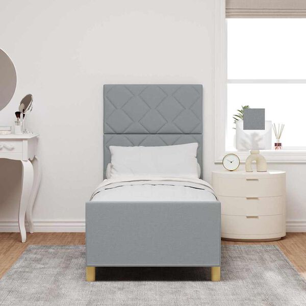 vidaXL R&aacute;m postele s čelnou doskou Svetlosiv&aacute; 80 x 200 cm l&aacute;tka