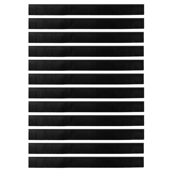 vidaXL Samolepiace tesnenia dver&iacute; s kefou 12 pcs Čierna 100 cm