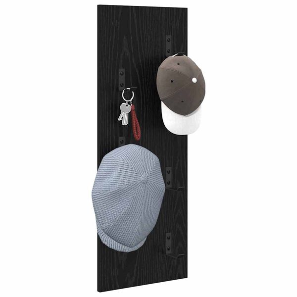 vidaXL Vešiak na stenu Čierny dub 30 x 1.5 x 80 cm Kompozitné drevo