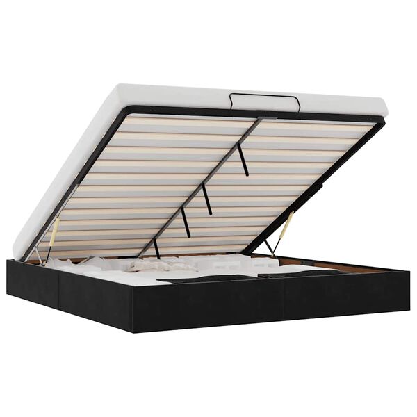 VidaXL Osmanský rám postele Bez matraca Čierna 180x200 cm Zamat