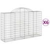 vidaXL Obl&uacute;kov&eacute; gabionov&eacute; ko&scaron;e 6 ks 200x50x120/140 cm pozink. železo