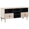 vidaXL TV skrinka Biela 100 x 33,5 x 46 cm Mas&iacute;vne mango drevo