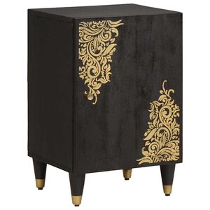 vidaXL Kúpeľňová skriňa Čierna 38 x 33 x 58 cm Masívne mango drevo