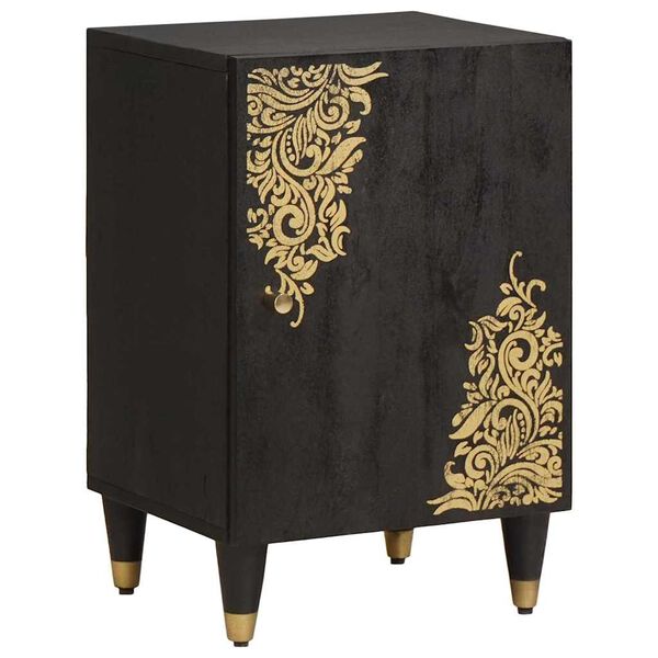 vidaXL Kúpeľňová skriňa Čierna 38 x 33 x 58 cm Masívne mango drevo