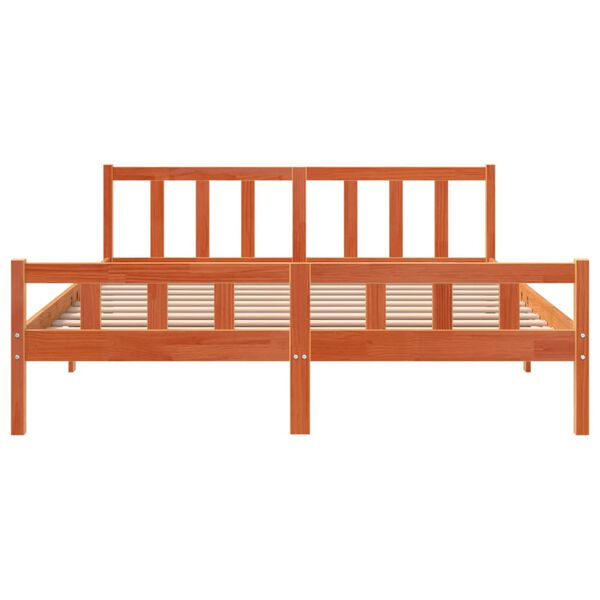 vidaXL Posteľ bez matraca voskovo hned&aacute; 160x200 cm mas&iacute;vna borovica