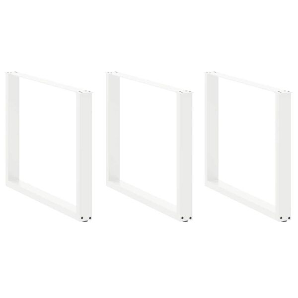 vidaXL Nohy k jed&aacute;lensk&eacute;mu stolu v tvare U, 3 ks, biele, 100 x (72-73) cm, oceľov&eacute;