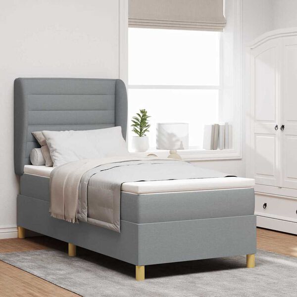vidaXL Boxspring posteľ s matracom tmavo&scaron;ed&aacute; 90x190 cm Svetlosiv&aacute;