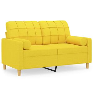 vidaXL 2-miestna pohovka s vank&uacute;&scaron;ikmi svetložlt&aacute; 120 cm l&aacute;tka