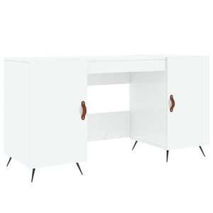 vidaXL St&ocirc;l leskl&yacute; biely 140x50x75 cm spracovan&eacute; drevo