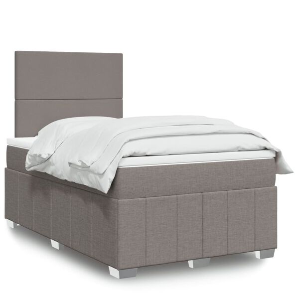 vidaXL Boxspring posteľ s matracom sivohned&aacute; 120x190 cm l&aacute;tka
