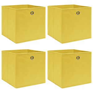 vidaXL &Uacute;ložn&eacute; boxy 4 ks, žlt&eacute; 32x32x32 cm, l&aacute;tka