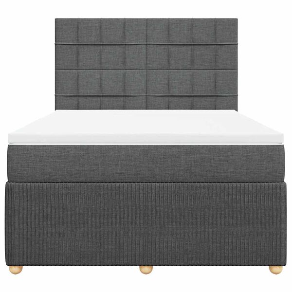 vidaXL Boxspring posteľ s matracom tmavosiv&aacute; 140x200 cm l&aacute;tka