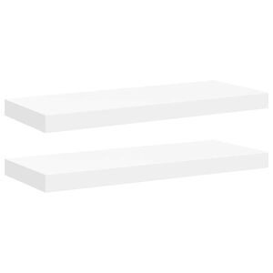 vidaXL Pl&aacute;vaj&uacute;ce n&aacute;stenn&eacute; police 2 ks, biele 60x23,5x3,8 cm, MDF
