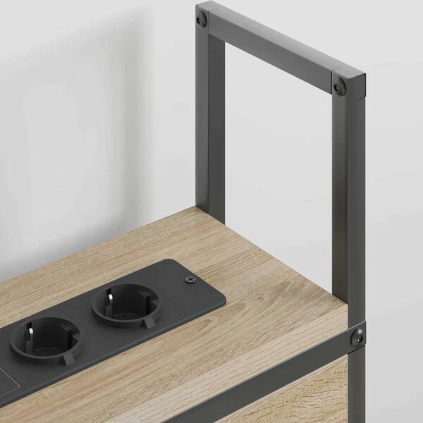 vidaXL &Uacute;ložn&aacute; čelľadka s nab&iacute;jacou stanicou dub sonoma 140 cm