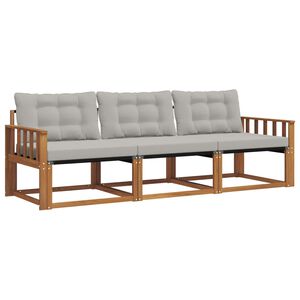 vidaXL Z&aacute;hradn&aacute; s&uacute;prava gaučov s vank&uacute;&scaron;om 3 pcs Pr&iacute;rodn&aacute; a svetlosiv&aacute;