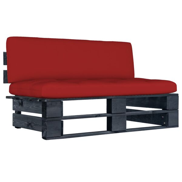 vidaXL Z&aacute;hradn&aacute; stredov&aacute; pohovka z paliet čierna impregnovan&aacute; borovica