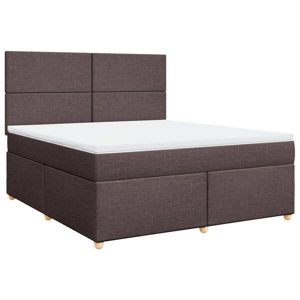 vidaXL Boxspring posteľ s matracom tmavohned&aacute; 180x200 cm l&aacute;tka
