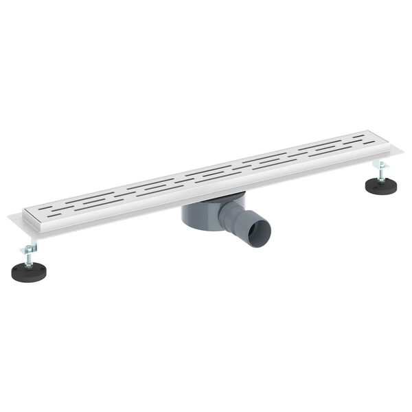 vidaXL Sprchov&yacute; odtok s sklen&yacute;m krytom a 360&deg; sif&oacute;nom Strieborn&aacute; 70 cm