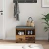 vidaXL Predsieňov&aacute; lavica s vank&uacute;&scaron;om Star&eacute; drevo 60 x 38 x 46 cm