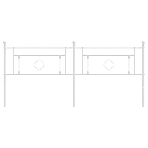 vidaXL Kovov&eacute; n&aacute;hradn&eacute; čelo postele biele 193 cm