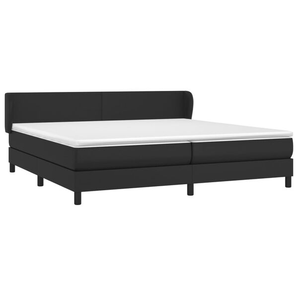 vidaXL Boxspring posteľ s matracom čierna 200x200 cm umel&aacute; koža