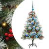 vidaXL Umel&yacute; vianočn&yacute; stromček Zelen&aacute; a biela 120 cm PVC, kov a plast